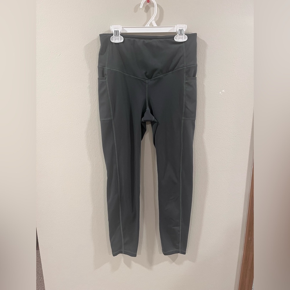 Gaiam Dark Green/Grey Leggings - Size Small